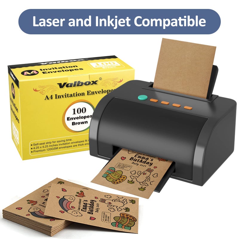 ValBox أظرف صور ValBox A4 100 عدد 4 x 6 أظرف ورق كرافت بني ذاتية الإغلاق لبطاقات 4x6، صور، حفلات زفاف، دعوات، حفلات استقبال المواليد، 4.25 x 6.25 بوصة (A4) - Image 5